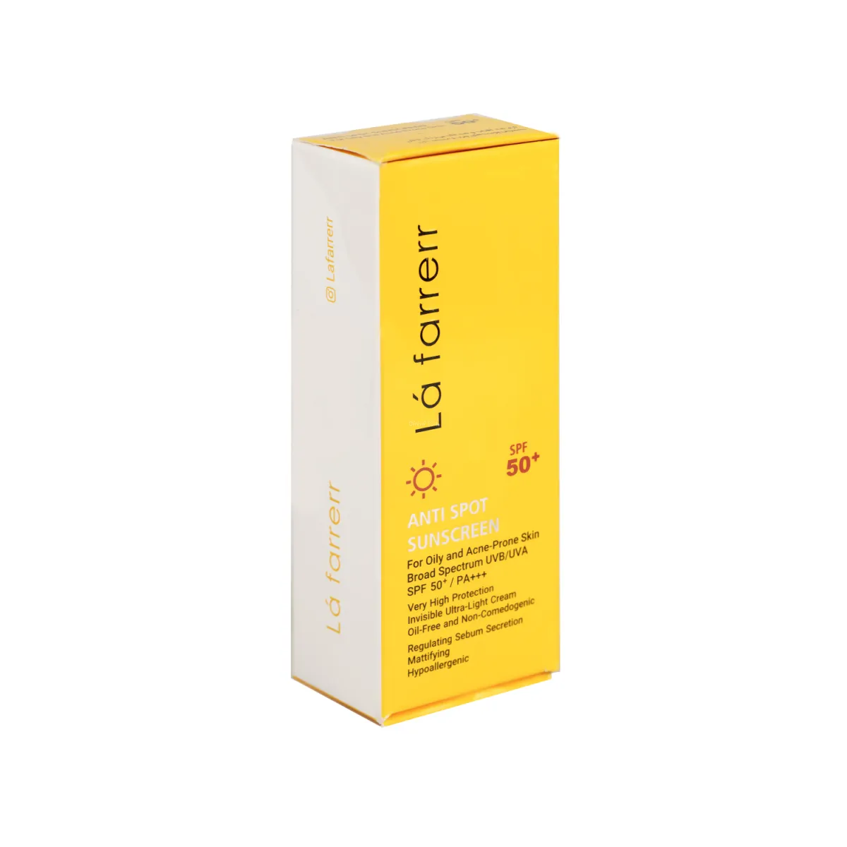 کرم ضد آفتاب SPF50 لافارر بدون رنگ مناسب پوست چرب و آکنه دار