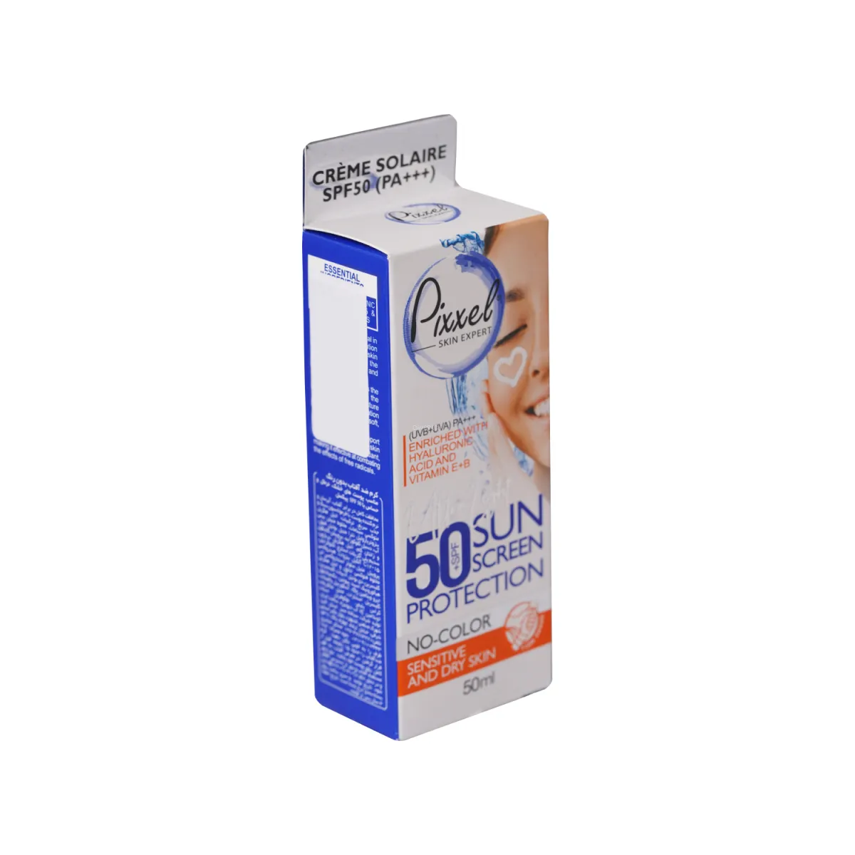 کرم ضد آفتاب SPF50 پیکسل بدون رنگ مناسب پوست خشک و حساس