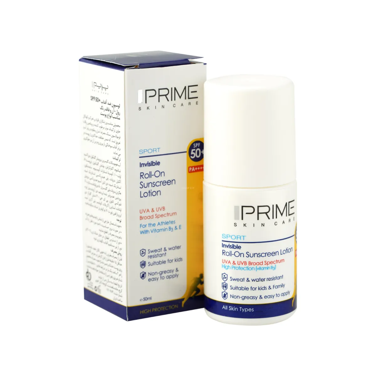 لوسیون ضد آفتاب SPF50 پرایم مدل Sport مناسب انواع پوست