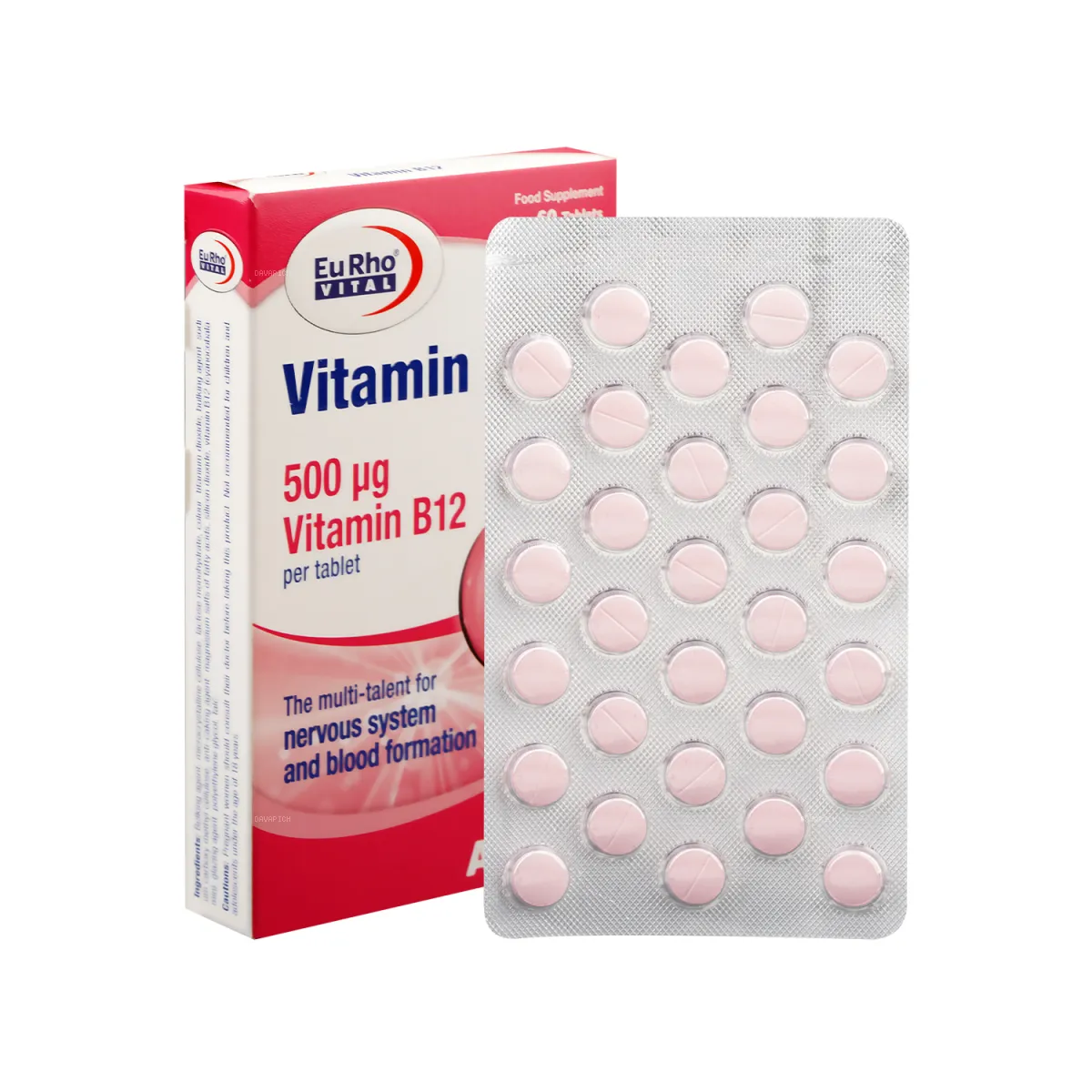 قرص ویتامین B12 یوروویتال 500 میکروگرم