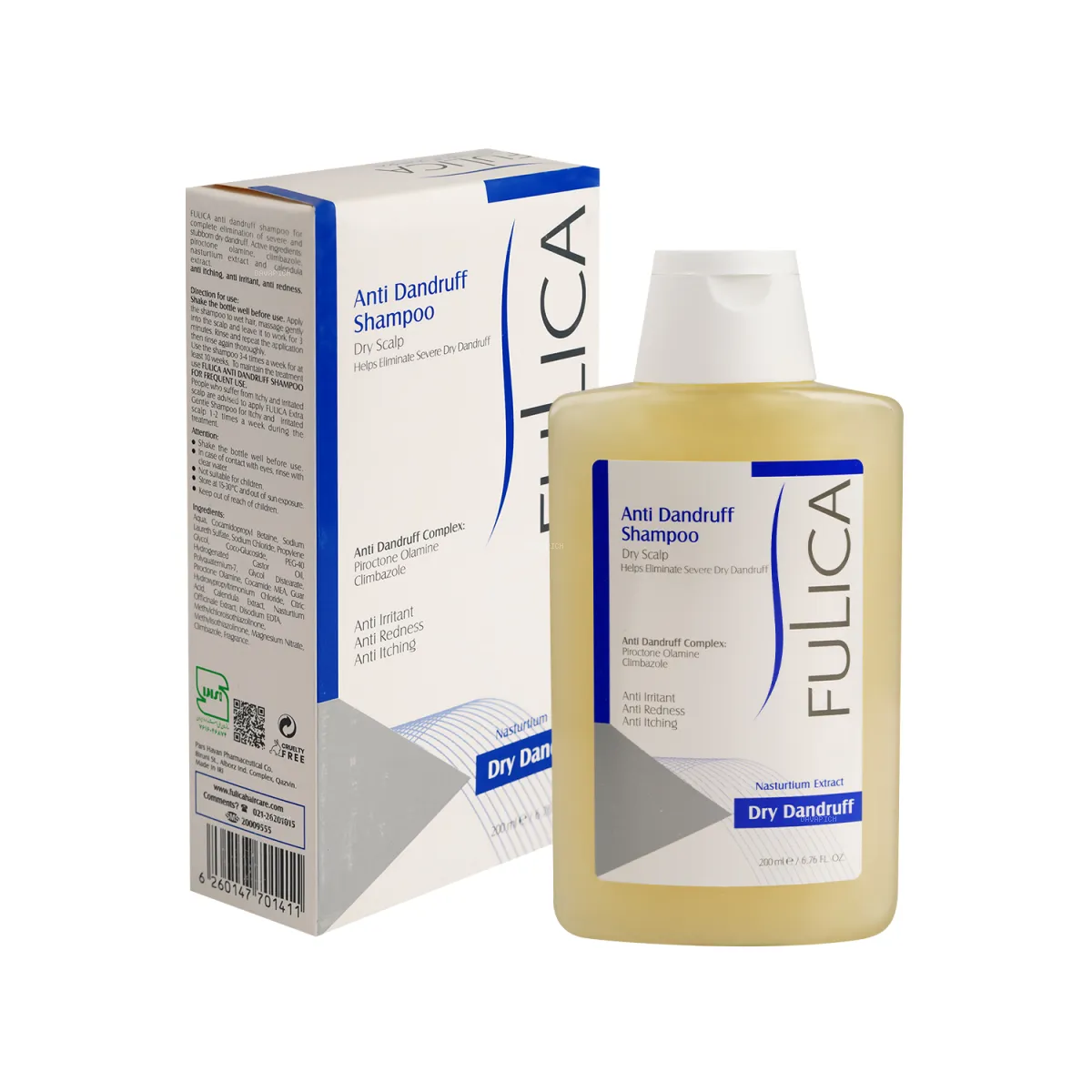 شامپو ضد شوره فولیکا مناسب پوست سر خشک 200 میلی لیتر