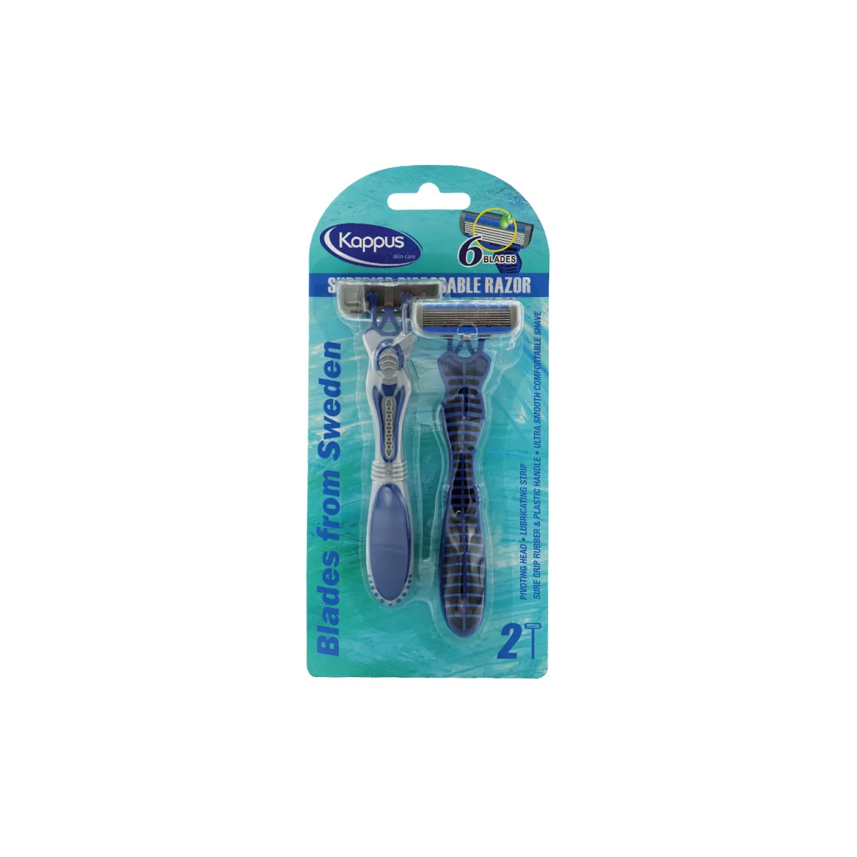 تیغ اصلاح شش لبه کاپوس بسته 2 عددی