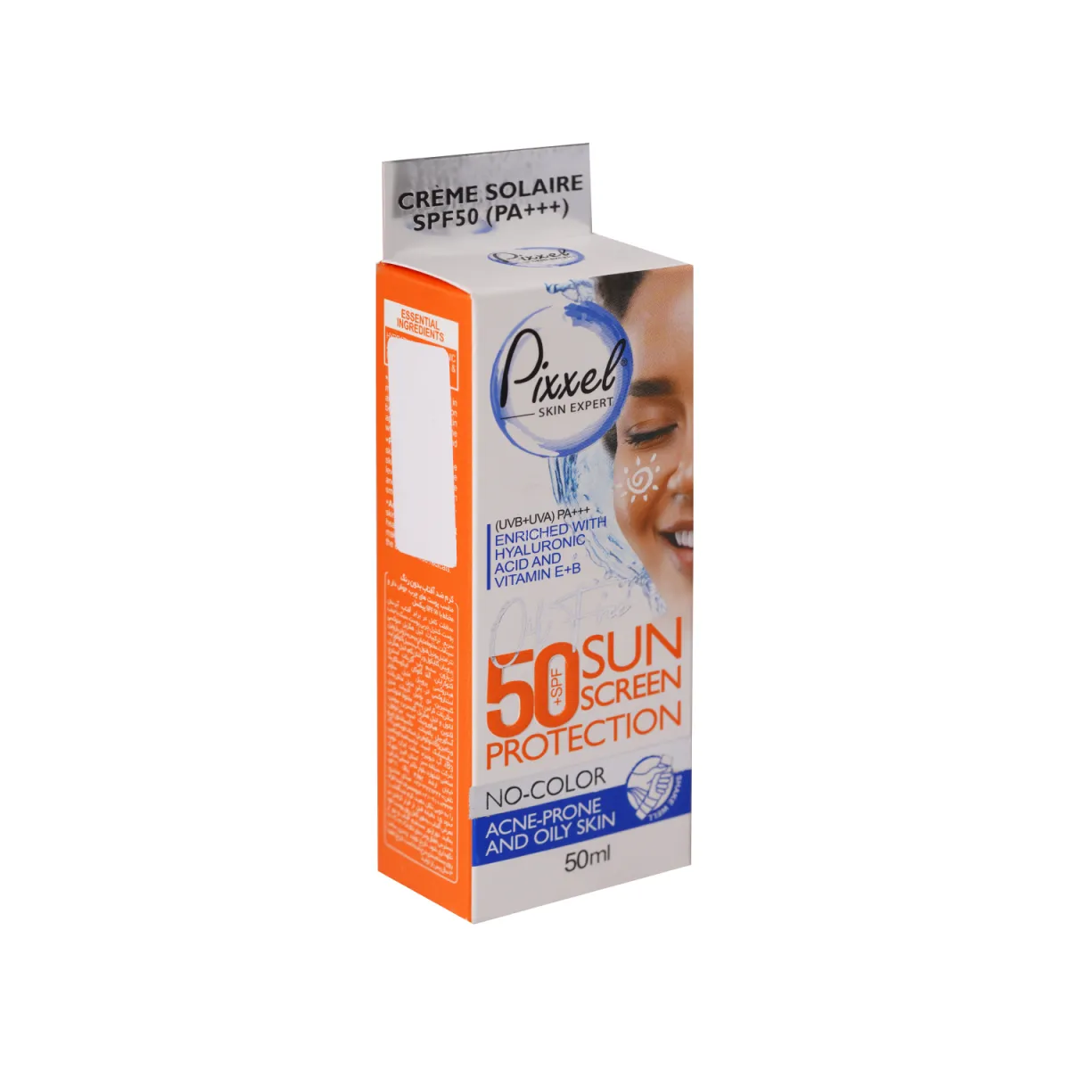 کرم ضد آفتاب SPF50 پیکسل بدون رنگ مناسب پوست چرب و آکنه‌ دار