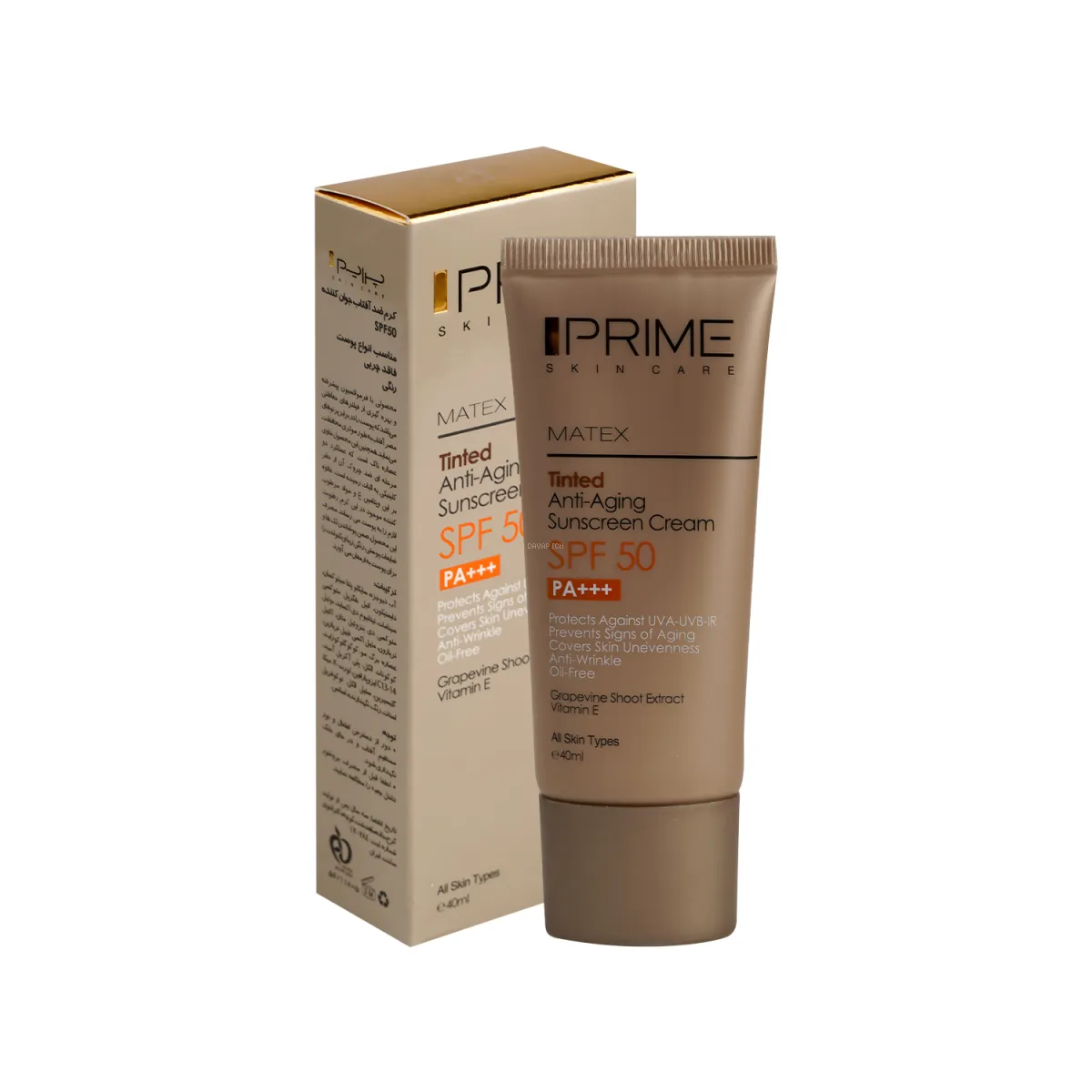 کرم ضد آفتاب SPF50 پرایم رنگی مناسب انواع پوست