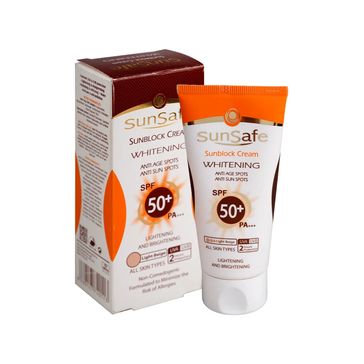 کرم ضد آفتاب SPF50 سان سیف رنگ بژ روشن مناسب انواع پوست