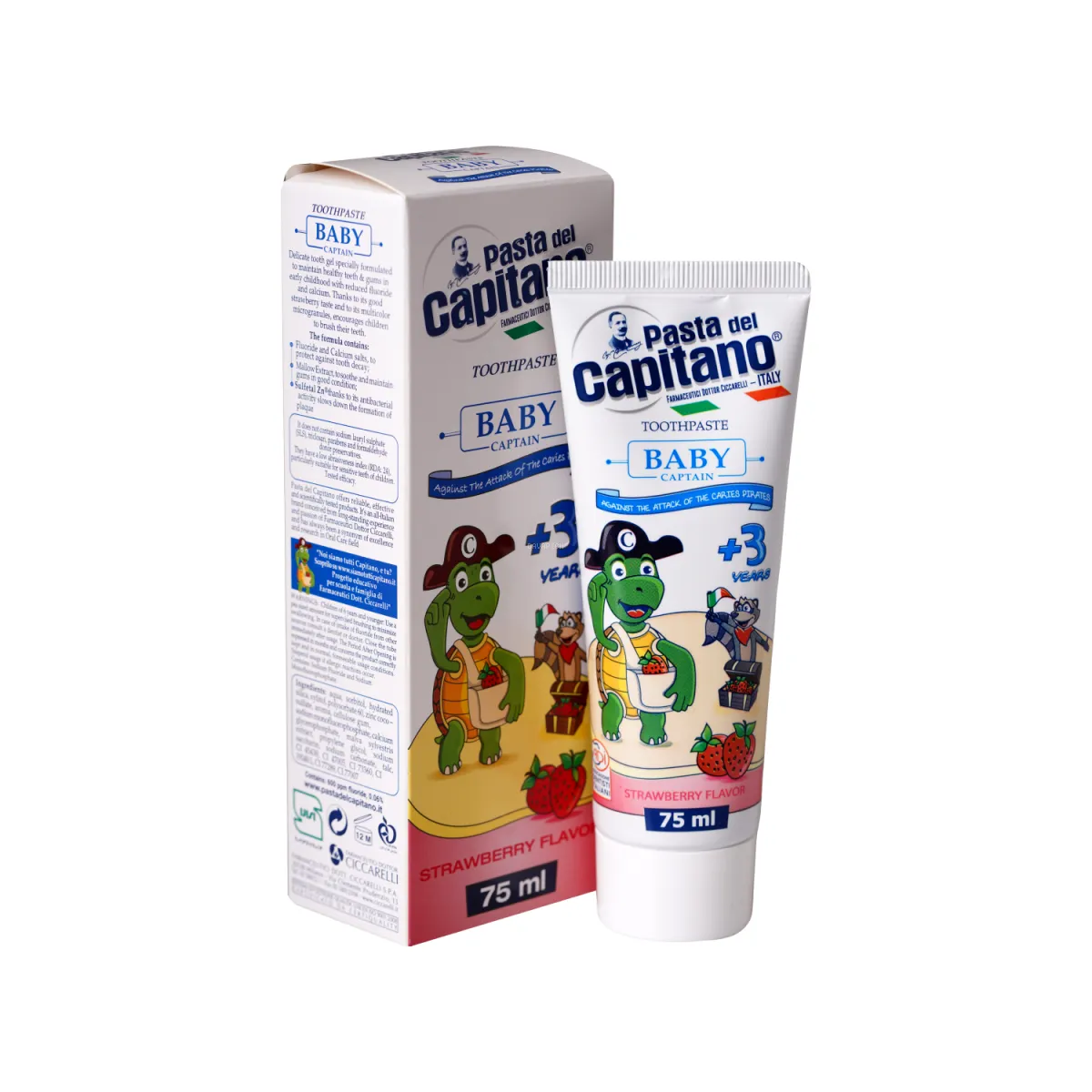 خمیر دندان کودک پاستا دل کاپیتانو طعم توت فرنگی