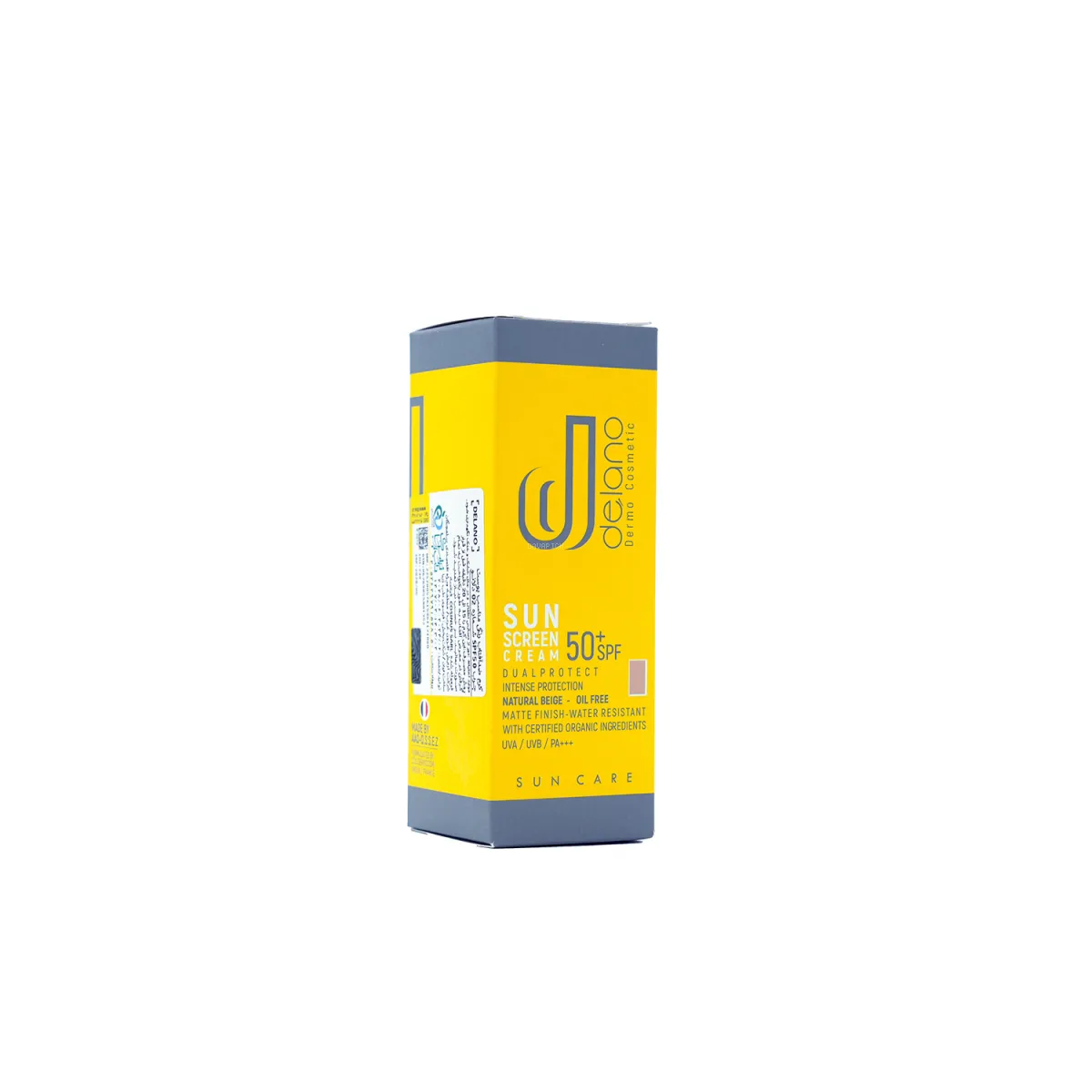 کرم ضد آفتاب SPF50 دلانو رنگ بژ طبیعی مناسب پوست چرب
